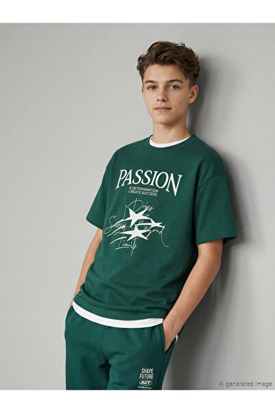 LC Waikiki Rmz Gi̇yi̇m Farkiyla Printed Boy's T-Shirt