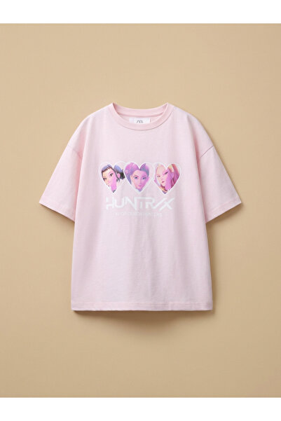 ALYAKİDS Kız Çocuk Kpop Huntrix Karakter Desenli %100 Pamuklu Tişört