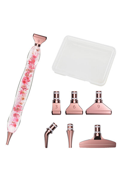 Choice7 15.5cm Pink -Rose Gold Ergonomic Flower Resin Diamond Painting Pen Di...