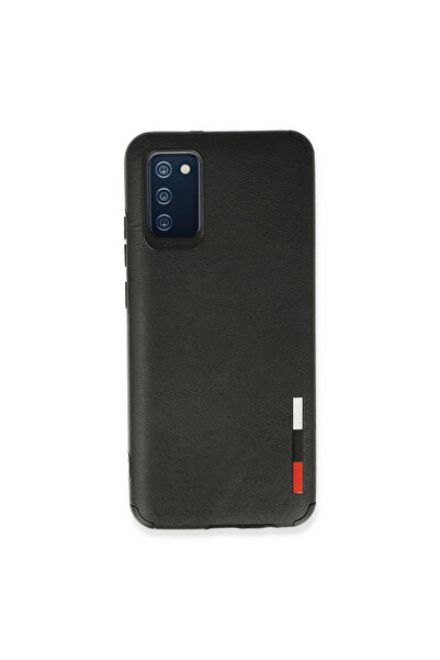 xirshop حافظة سامسونج جالاكسي A03s بحلقة جلدية سيليكون - أسود