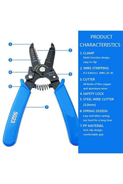 choice2 6.5 Inches 5023 30-20AWG Bomurphy 6-in-1 Wire Stripper Tool, Wire Str...