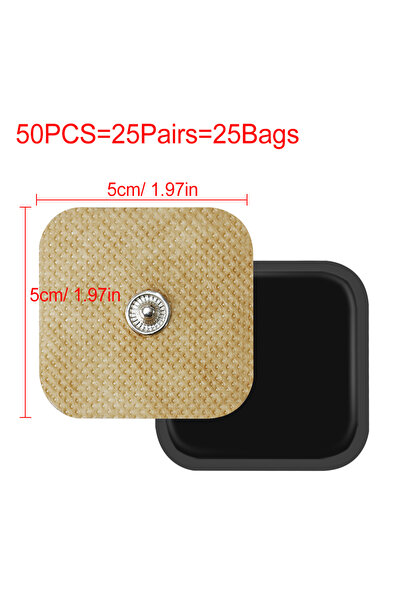Choice5 50 قطعة من وسادات الاستبدال لجهاز TENS، مقاس 5x5 سم، أقطاب كهربائية خ...