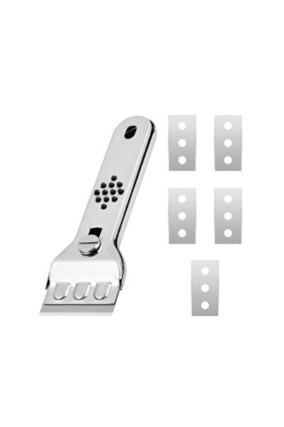 Choice3 مكشطة من الفولاذ المقاوم للصدأ بخمس شفرات، مناسبة لأسطح الطهي، ومكشطة...