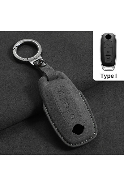 Choice10 غطاء حماية أسود من جلد سويدي لمفتاح السيارة عن بعد، مناسب لسيارات ني...
