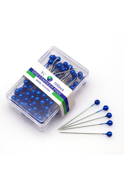 Choice4 Royal blue 100Pcs/Box 38cm Colorful Round Pearl Head Needles Stitch S...