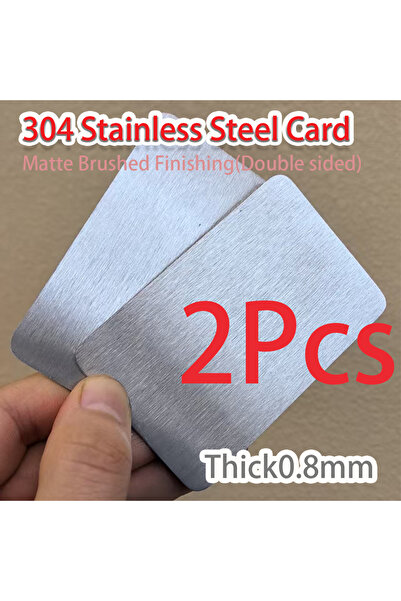 choice2 2Pcs 304 Stainless Steel Thick Metal Business Cards Blanks Card for C...