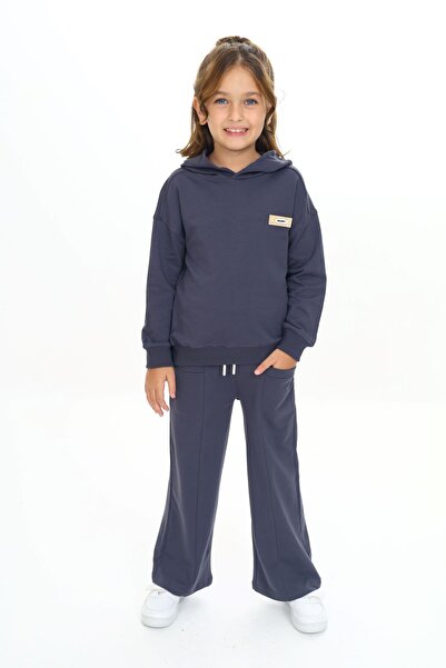 Toontoy Girl's 2-Piece Set: Printed Hooded Sweatshirt & Elastic Waist Pockete...