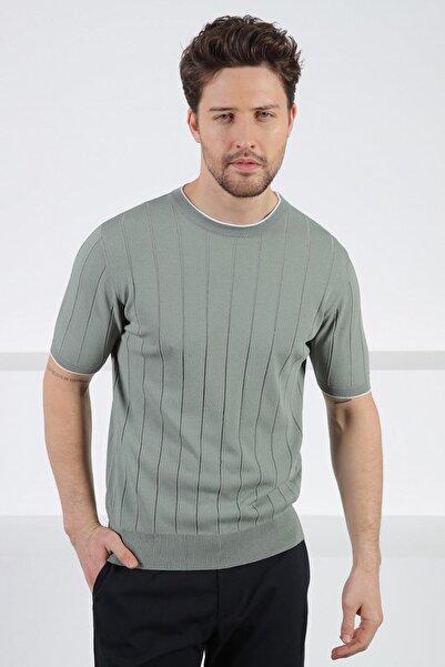 Ferraro Tricou pentru bărbați, cu mânecă scurtă, cu guler rotund, din viscoză...