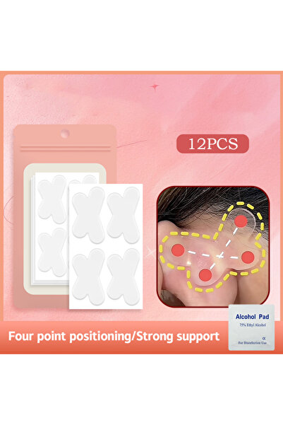 Choice6 12 قطعة من ملصقات الأذن الجديدة على شكل فراشة، لصقات سيليكون لتصحيح ا...