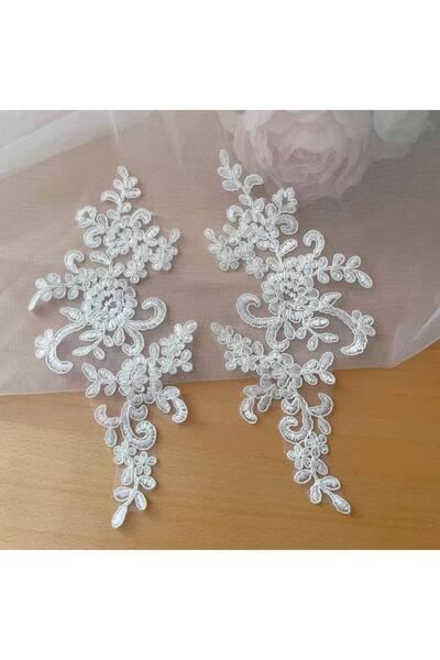 Choice11 Off white X 10pcs 10Pcs/5Pairs.High-quality Border Lace Mirrored Flo...