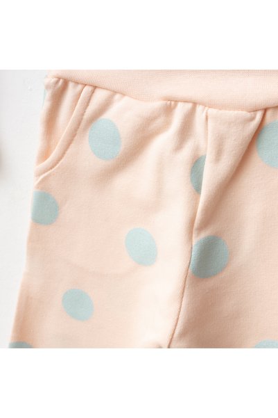 Aziz Bebe Baby Girl Animal Patterned 100% Cotton Sweatshirt Pants 2-Piece Top and Bottom Baby Set 3 Months-36 Months