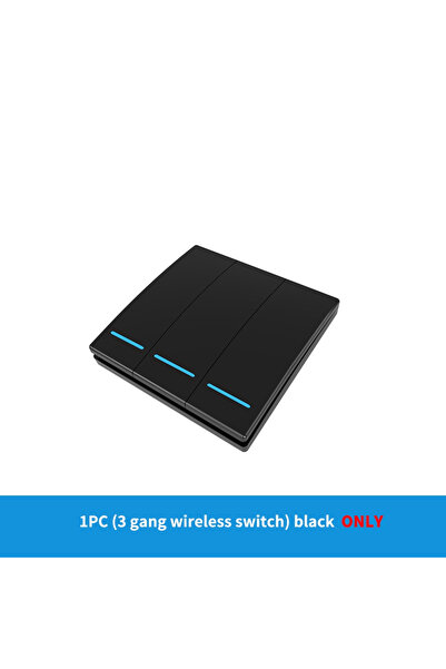 Choice1 مفتاح لاسلكي أسود ثلاثي الفتحات بتردد 433 ميجاهرتز، شريط فوسفوري، لوح...