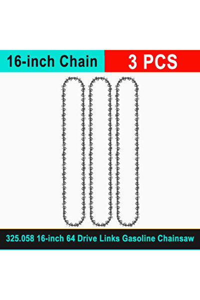 Choice7 3pcs 16-inch Chain 16-inch Gasoline Chain Saw 64DL 0.325" Pitch 0.058...