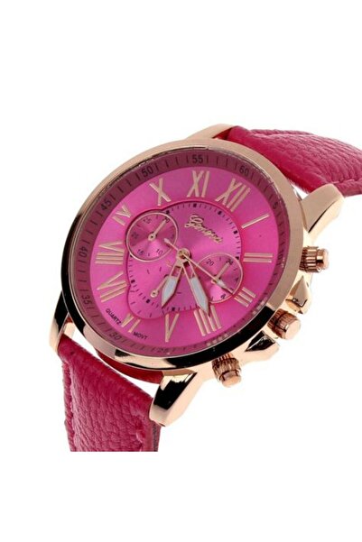 Geneva Women's watch, pink color, brass frame,
