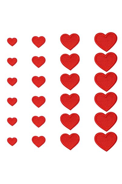 Choice1 red 16/24/40 PCS Heart Shape patches Black Red iron on heart patches ...