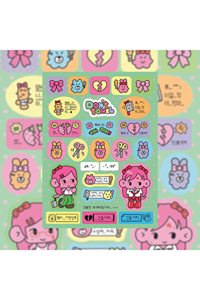 Choice3 06 ملصقات شخصية كرتونية لطيفة لفتاة كورية سيئة، دفتر ملاحظات، يوميات،...