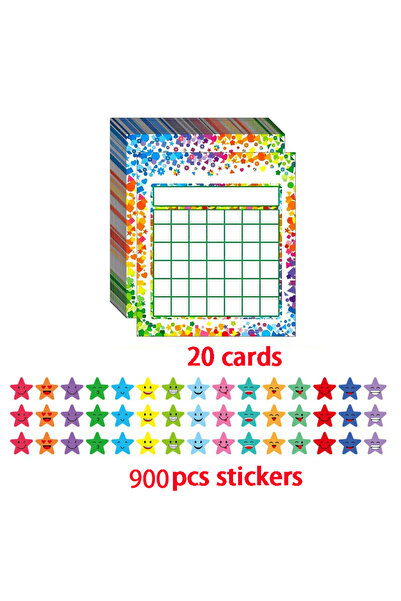 Choice3 مخطط مكافآت تحفيزية أبيض مكون من 20 بطاقة لسلوك الأطفال في الفصل الدر...