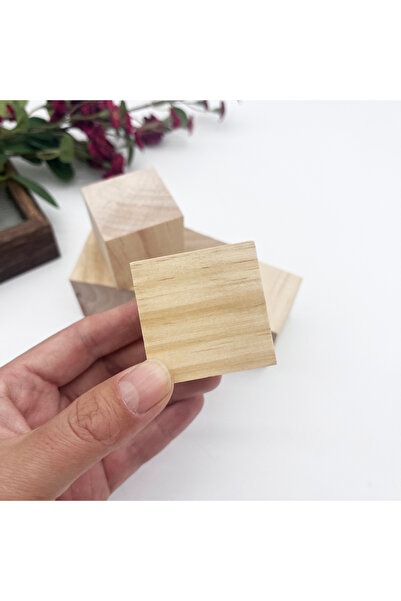 Choice ٤ قطع ٤ سم ١.٥ بوصة، ٦ قطع ٣ سم من مكعبات الخشب غير المصقولة لأعمال ال...