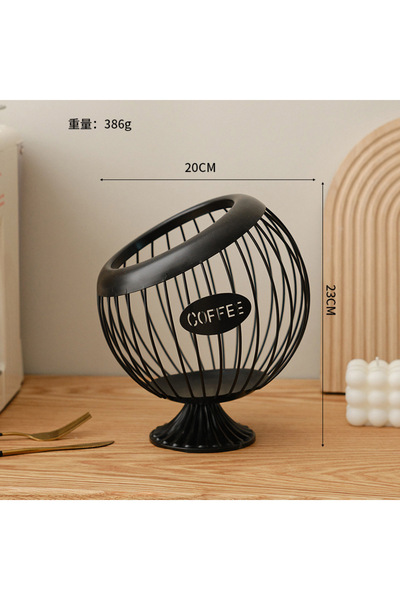 Choice6 Heightened-black Creative Fruit Basket Iron Coffee Capsule Organizer ...