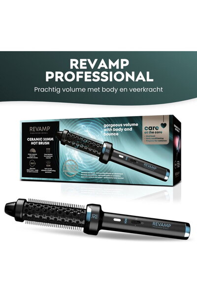 Revamp Perie caldă ceramică și ionica BR-1300A-EU, neagră, de 30 mm