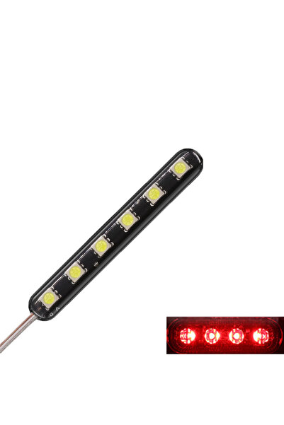 Choice5 1 قطعة شريط إضاءة وامض أحمر 6 LED 12 فولت للسيارة والدراجة النارية، ض...