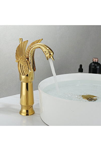 Choice3 صنبور حوض ذهبي طويل، صنبور حوض قصير مثبت على سطح الحوض، صنبور حوض بمق...