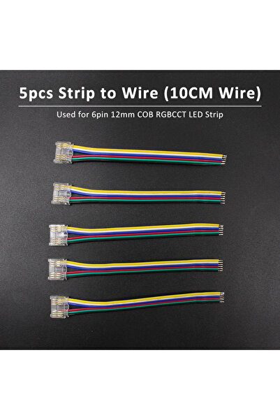 Choice4 موصل سلكي سريع بدون لحام لمصابيح COB ذات 6 دبابيس، مقاس 12 مم.