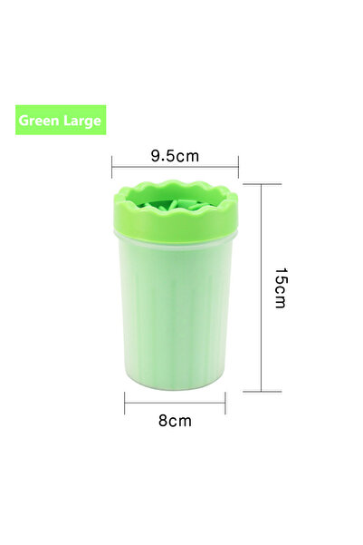 Choice3 كوب غسيل أقدام الحيوانات الأليفة البلاستيكي الأخضر L قطعة واحدة، فرشا...