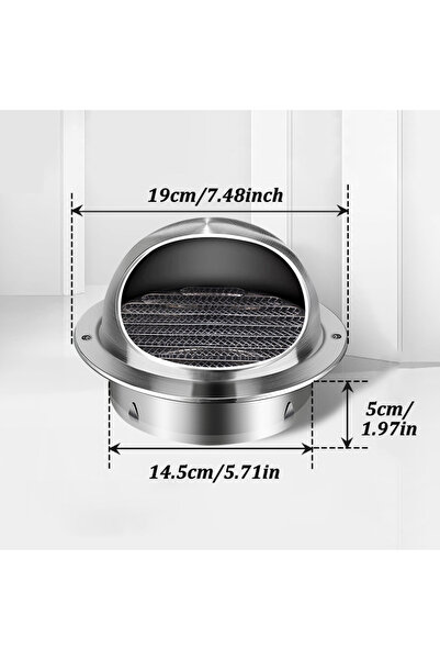 Choice1 Spherical-150mm Stainless Steel Ducting Ventilation Exhaust Grille Co...
