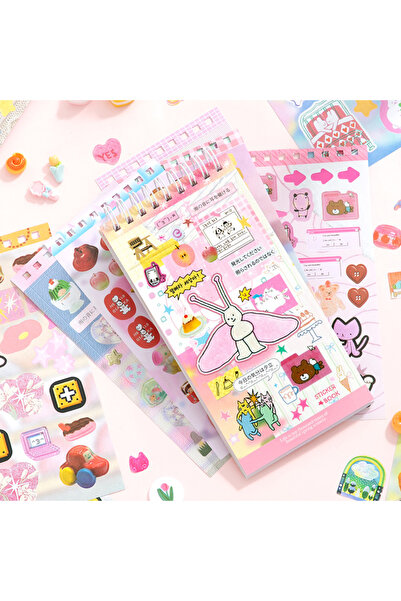 choice2 D 20 Sheets Cartoon PET Sticker Book Diy Diary Decoration School Supp...