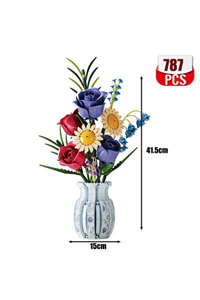 Choice7 787 قطعة بدون صندوق، مجموعة إبداعية من زهور الورد والأوركيد والزهور ا...