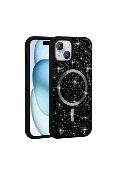 Paladyum Case Diamond Design Magsafe Black Mosaic Cover Compatible with iPhon...