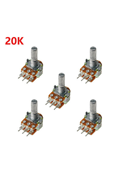 Choice7 YTDMEN 20 كيلو أوم، 5 قطع، WH148، مقياس جهد دوار 6 أطراف، B1K B2K B5K...