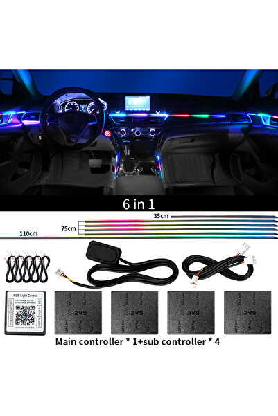 Choice1 إضاءة محيطية LED عالمية 6 في 1 من سيمفوني، إضاءة داخلية للسيارة، سيمف...