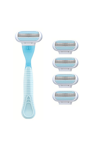 Choice6 شفرة واحدة أو أربع شفرات، مقبض واحد + شفرات حلاقة نسائية آمنة للوجه/ا...