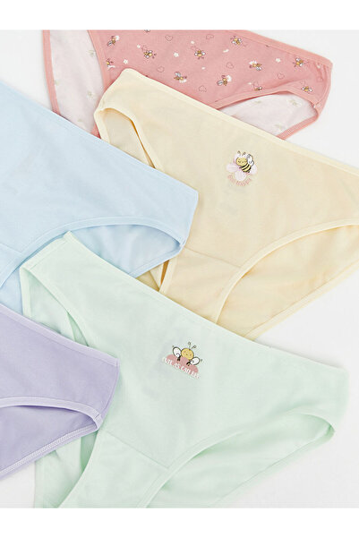 LC Waikiki Chiloți bikini roz cu model pachet de 5