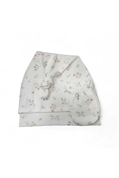 Sebi Prime Patterned Tie-On Hat and Gloves (Newborn)