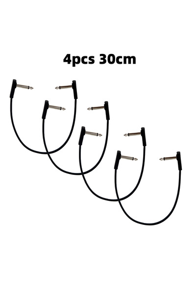 Choice1 مجموعة من 4 كابلات مسطحة من Miwayer بطول 30 سم لدواسة تأثيرات الجيتار...