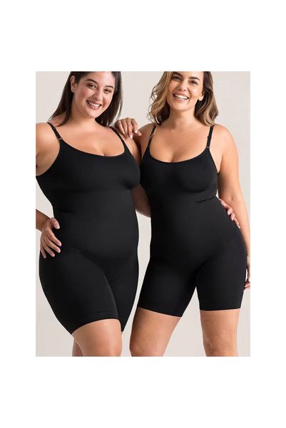 NUİTAMORE Laser Cut Seamless Shorts Bodysuit – Black