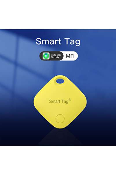 Choice4 جهاز تتبع ذكي يعمل بتقنية بلوتوث مع علامة صفراء، متوافق مع تطبيق "Fin...