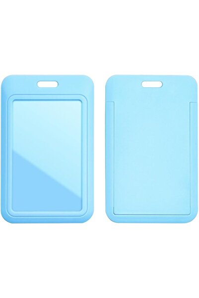 Choice1 حامل بطاقة هوية منزلق أزرق اللون، قطعة واحدة، مع نافذة شفافة، لحماية ...