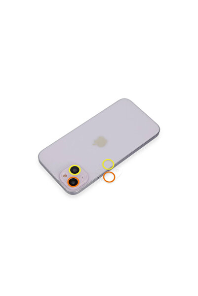 xirshop زجاج حماية لعدسة الكاميرا الملونة لهاتف آيفون 13 ميني - أصفر-برتقالي