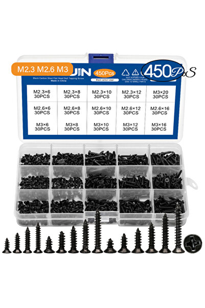 Choice 450pcs set 450/1200pcs Cross Flat Head Tapping Screws Kit M1.2 M1.4 M1...