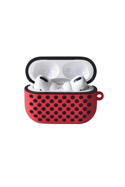 xirshop حافظة Airpods Pro 2 (الجيل الثاني) الرياضية المثقبة - أحمر-أسود