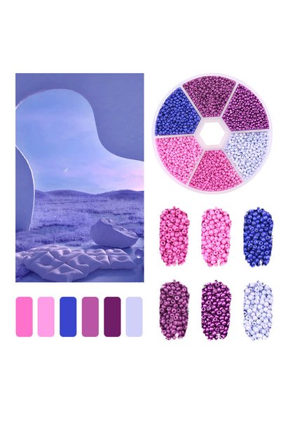 Choice29 2mm-7500pcs Purple gradient 2mm Seed Beads Kit Small Beads For Needl...