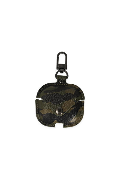 xirshop حقيبة جلدية مموهة لأجهزة Airpods 3 (الجيل الثالث) - أخضر كاكي