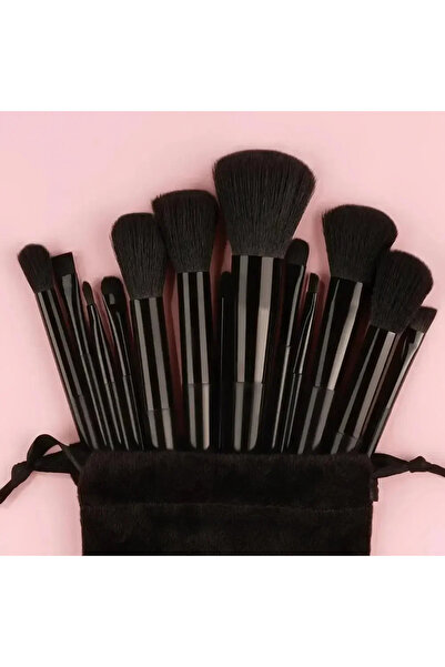 Choice12 13pcs--black Vegan Makeup Brush Set - Soft Fluffy Kabuki & Blending ...