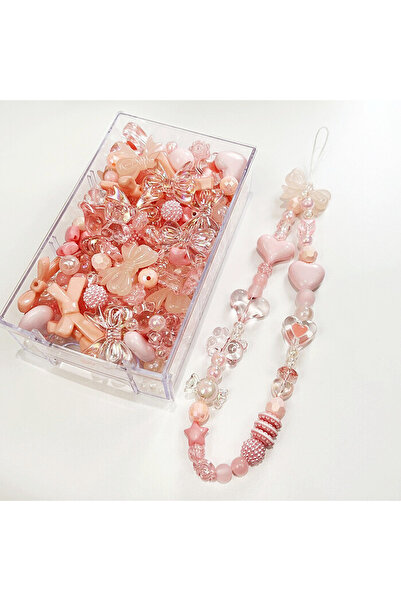 Choice11 30g C4 Pink 10/30g 8 Style Acrylic Beads Heart Bow Flower Loose Bead...