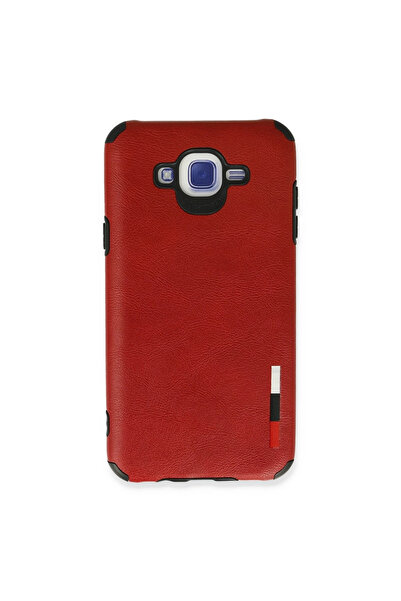 xirshop حافظة سامسونج جالاكسي J7 بحلقة جلدية سيليكون - أحمر