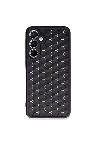 xirshop غطاء سيليكون على شكل قرص العسل لهاتف سامسونج جالاكسي A15 4G - أسود